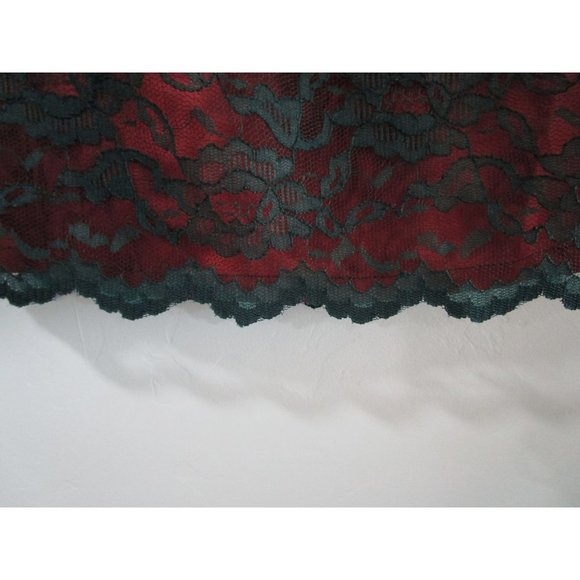 Vintage Hunter Green Sheer Lace Over Rust Acetate Lining Skirt Small GUC - Picture 4 of 12